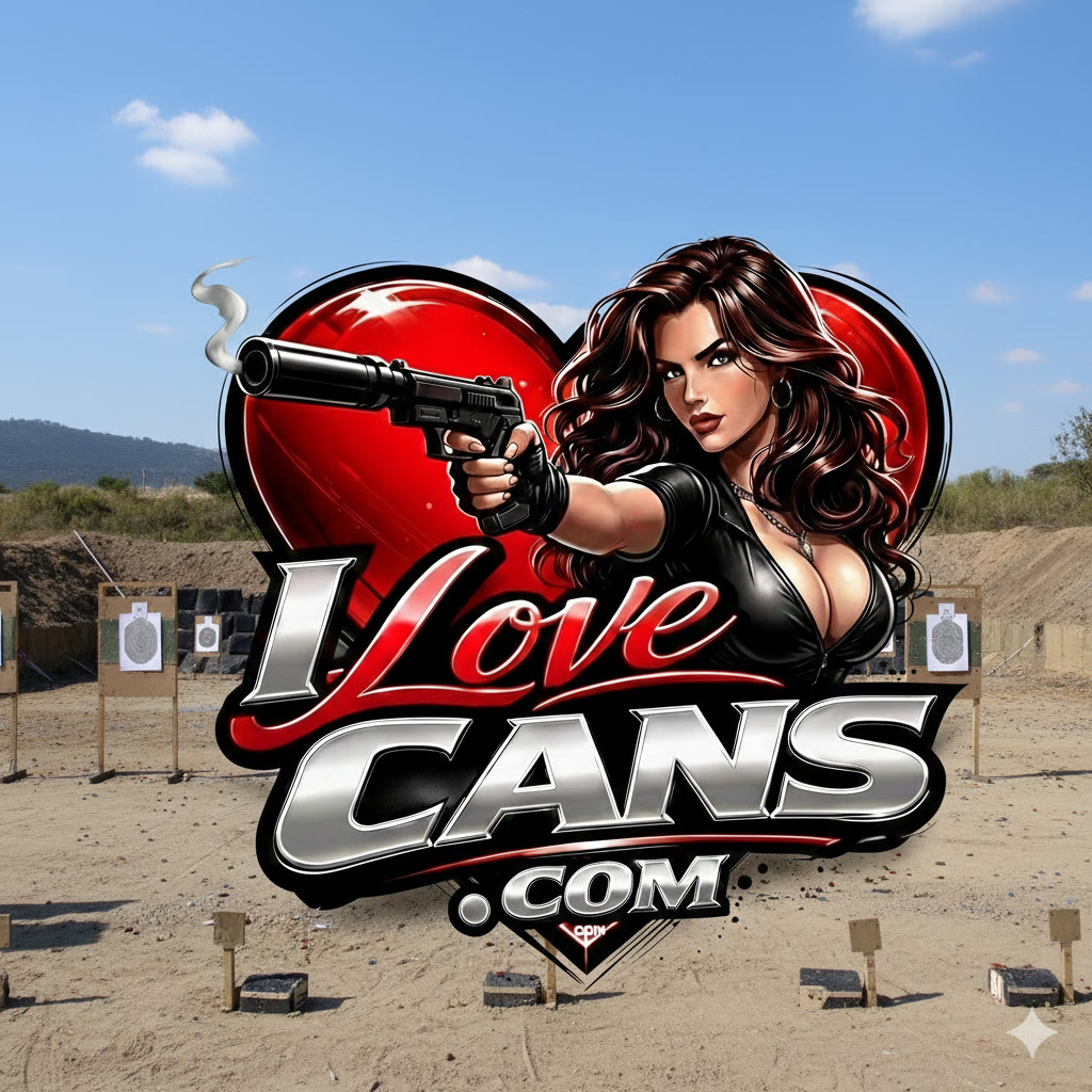 I Love Cans illustrated logo at an outdoor range